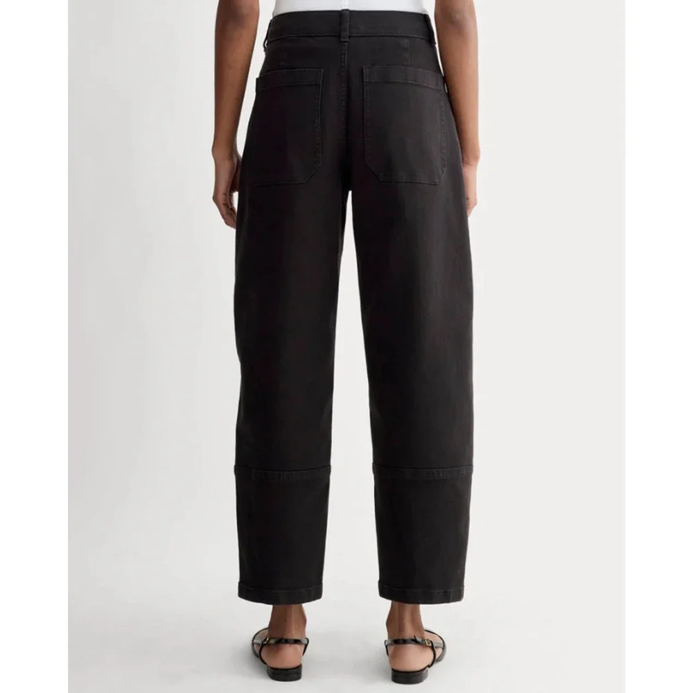EVERLANE Women's The Utility Barrel Pants Size 12 TALL Black Cotton Twill NWT